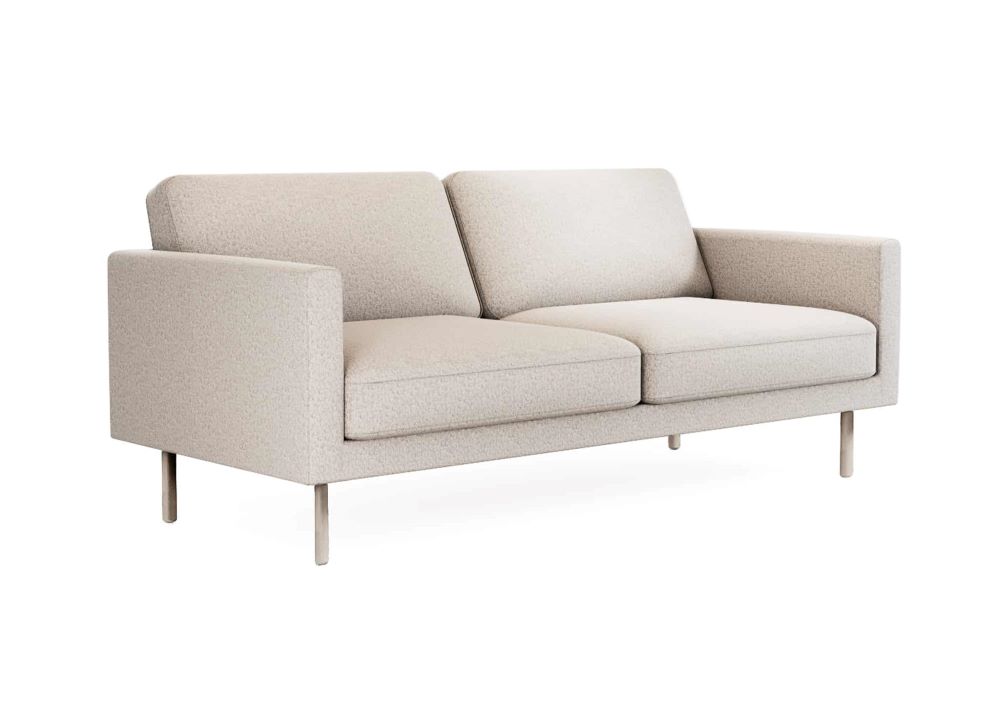 WS Lola 3 Seater Sofa Timber Grey Front Angle Timber